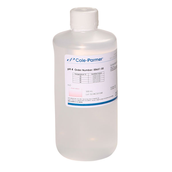 Cole Parmer NIST Traceable pH Buffer Standard Solution pH 4 500 mL from