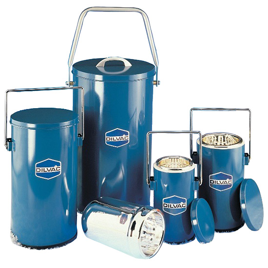 Dilvac Blue Enameled Steel and Glass Dewar Flask with Handle and Lid 2L