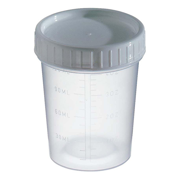 Graduated Sample Containers PP Non Sterile with White Tab 4 oz from