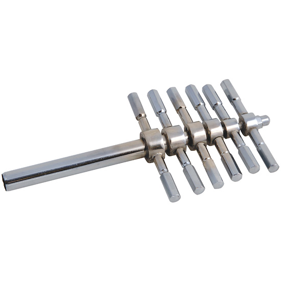 Cork Borer 6 Piece Set Plated Brass from ColeParmer