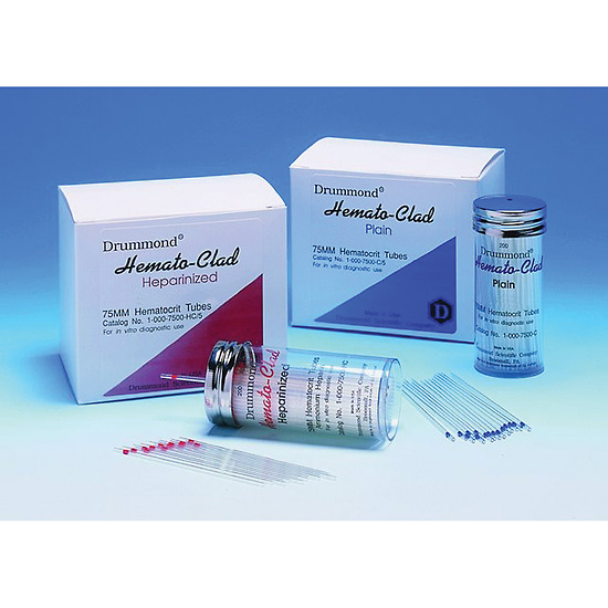 BoPET Wrapped Crit Tubes Heparin Coated Red 1000 cs from ColeParmer