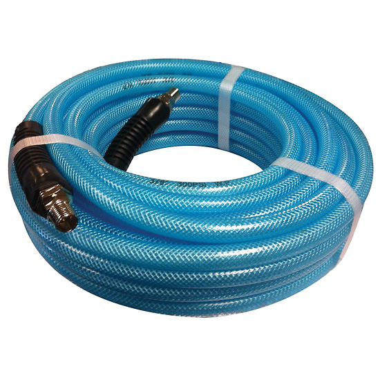 Air Compressor hose 3 8 in x 100 PU braid air hose with swivel fitting and grip from ColeParmer