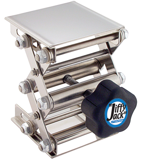 Jiffy Jack Lab Jack 3 x 3 Stainless Steel Lab Lift 20lb 9kg limit from