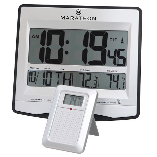 Radio Controlled Clock with Wireless Temperature Remote from ColeParmer