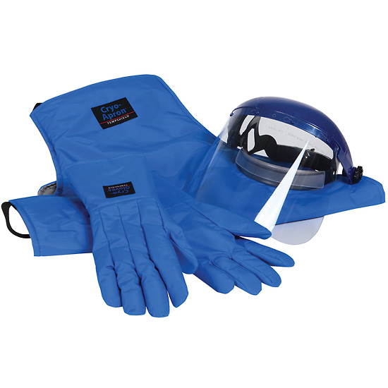 Cryogenic Safety Kit X Large Gloves 36 Long Apron and Face Shield from ColeParmer