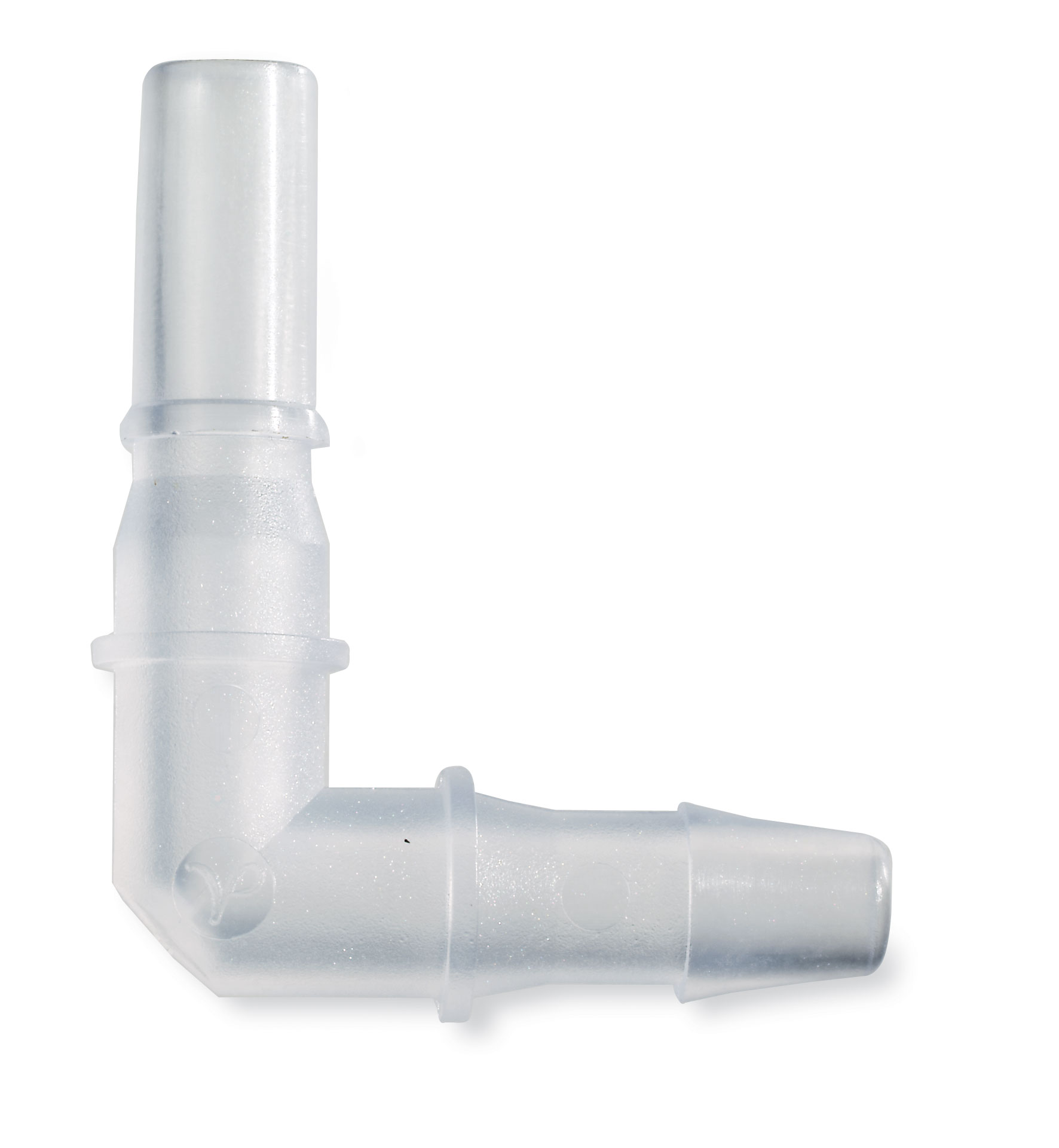 Male slip luer Elbow x 1 8 barb Polypropylene 10 pack from ColeParmer