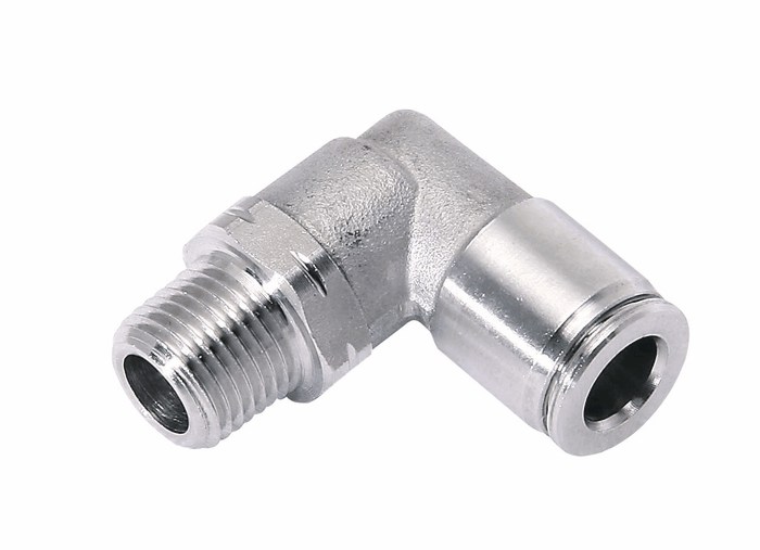 Push to Connect Threaded Elbow Adapters 1 2 OD to 3 8 NPT M 316 SS from