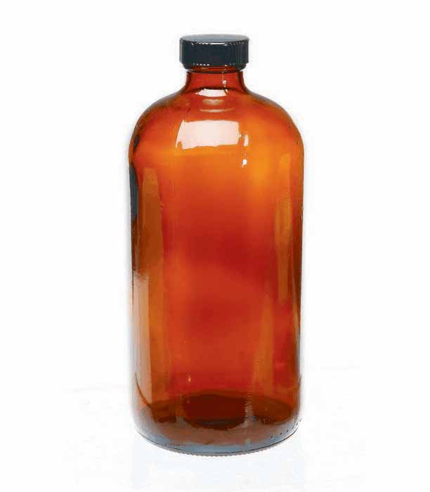 Kimble Boston Round Glass Bottle Amber 16 Oz 12 Cs From Cole Parmer 1234