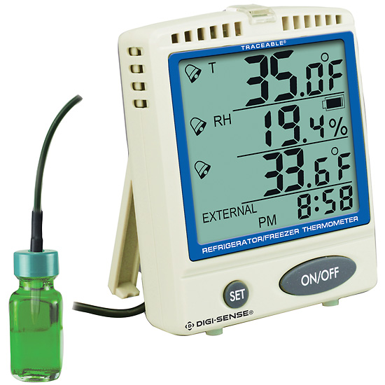 Digi Sense Calibrated Refrigerator Freezer Digital Thermometer w Memory Card from ColeParmer