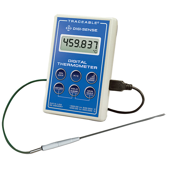 Digi Sense Calibrated Scientific Single Input Rtd Thermometer Penetration Probe From Cole Parmer 9748