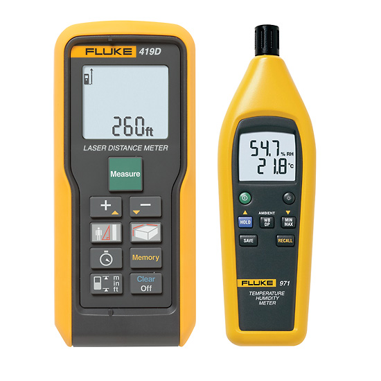 Fluke Facility Building Diagnostic Kit 971 Thermohygrometer and 419D
