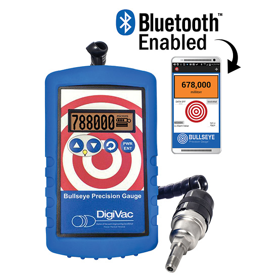 DigiVac Bullseye Digital Vacuum Gauge with Bluetooth 0006 mbar to 1066