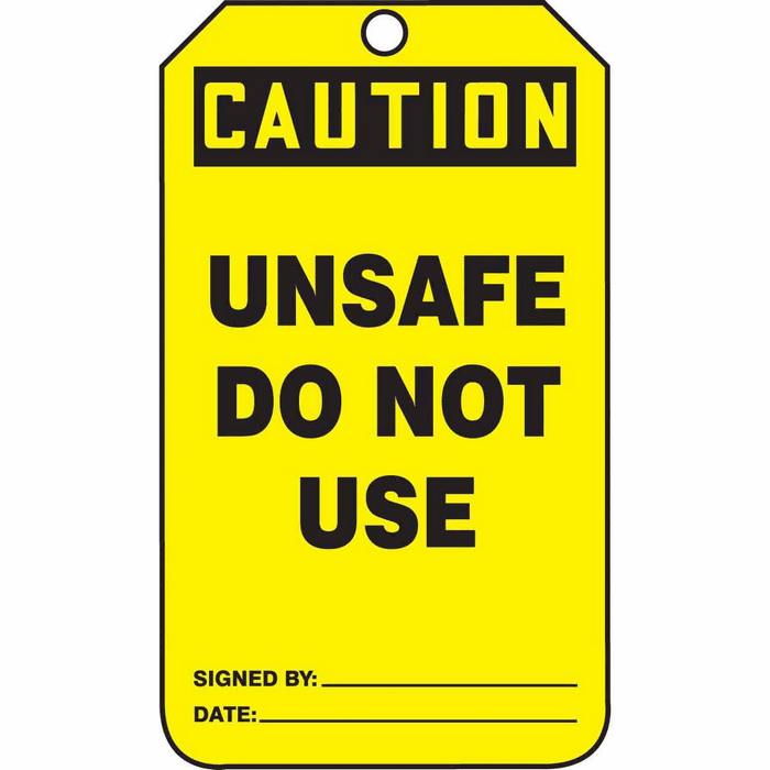 Tag Caution Unsafe Do Not Use Back B 5 7 8 X 3 3 8 Rv Plastic From Cole