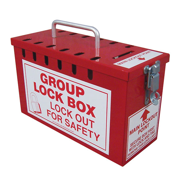 Portable Group Slot Lockout Lock Box Red 10 x 6 x 4 1 4 from Cole-Parmer