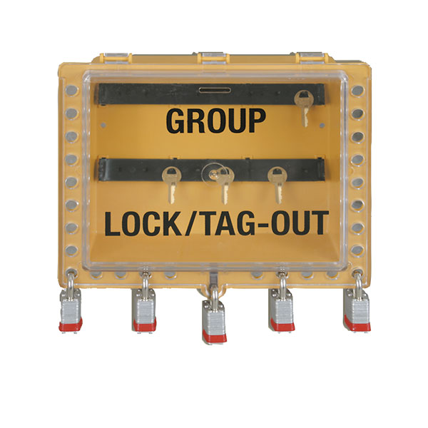Group View Slot Lockout Box Yellow 12 3 4 W x 10 1 2 H x 3 3 8 D from