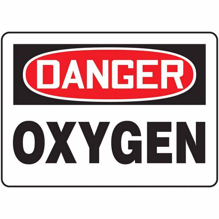 Safety Sign Danger Oxygen 7 X 10 Plastic from ColeParmer