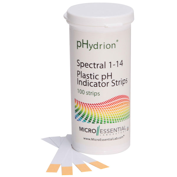 pHydrion plastic pH indicator strips 6 5 to 13 0 flip top vial