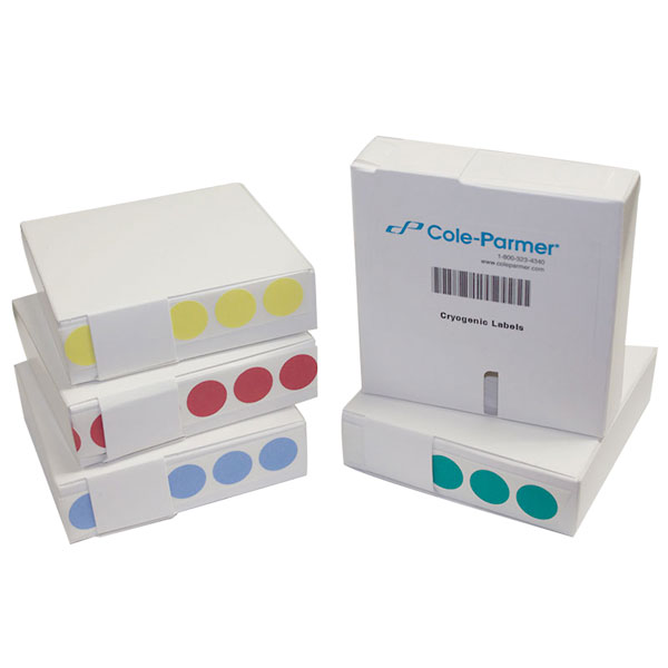 Cole Parmer Microtube Dot Circular Labels Red 1 2 Dia 1000 RL from Cole
