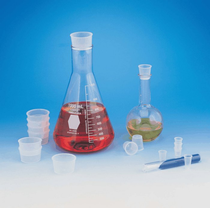 Laboratory Cup Style PE Stoppers Standard Size 6 24 Pk from ColeParmer