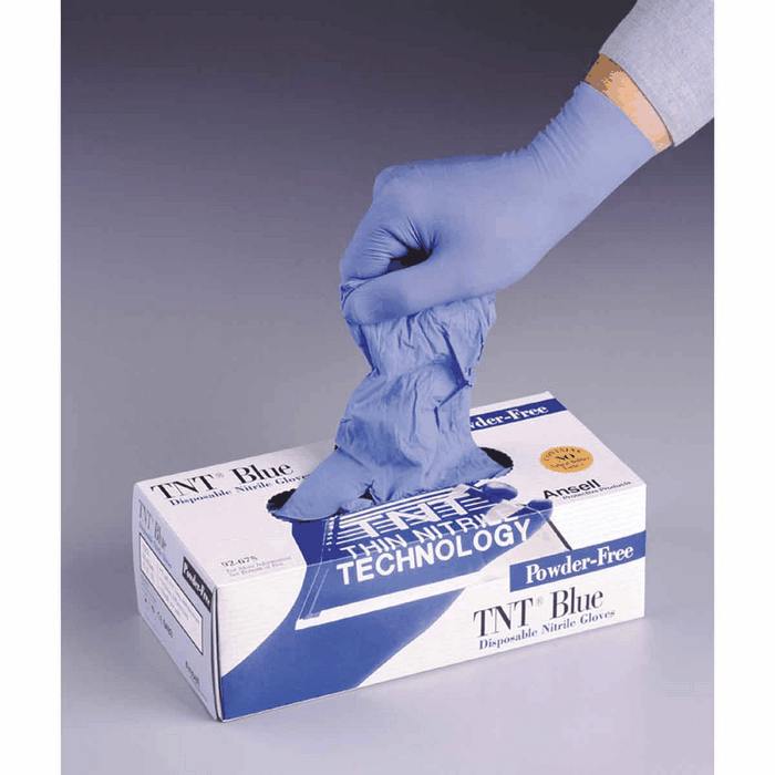Ansell TNT Blue Nitrile Gloves Powder Free Large from ColeParmer