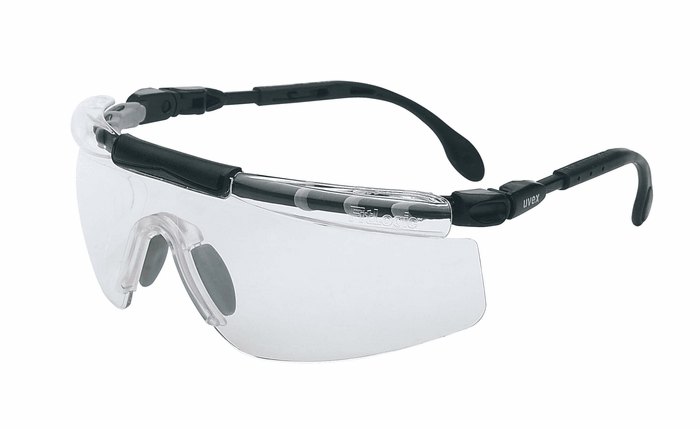 Uvex FitLogic Safety Glasses Black Silver frame Clear lens ...