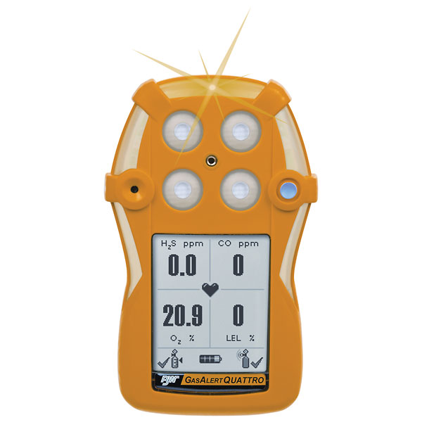 GasAlertQuattro 4 Gas Detector alkaline LEL O2 H2S CO from ColeParmer