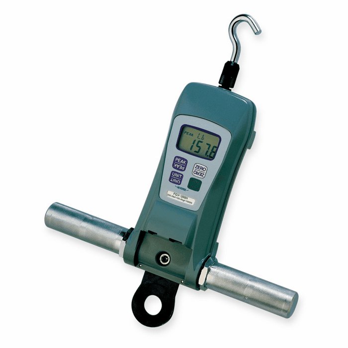 Compact digital force gauge with analog and RS 232 output 200 lb