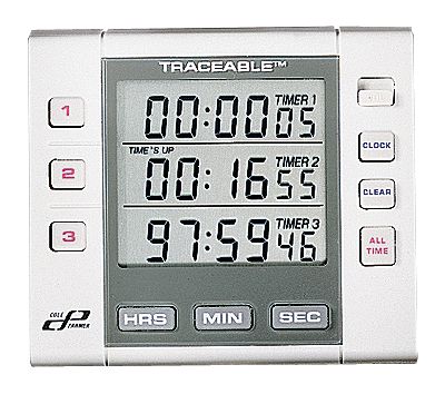 Cole Parmer Triple Display Clock Timer Nist Traceable Calibration