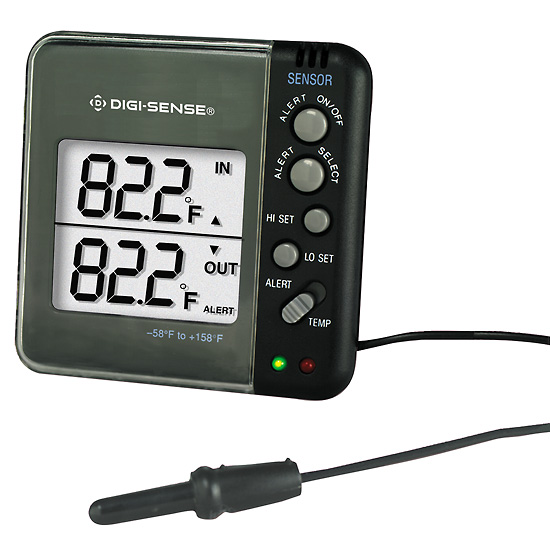Digi Sense Calibrated Indoor Outdoor Dual Display Thermometer with