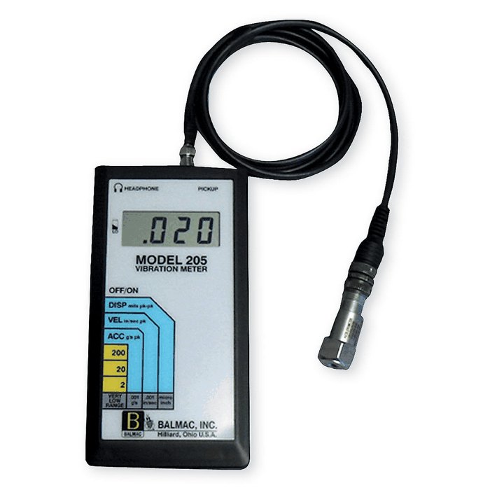 Hand held digital vibration meter kit with English units from ColeParmer
