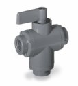 Ball valve, 3-way, 1/8" NPT(F) (PVC326-2F2F2F-E)