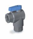 Ball valve, 2-way right angled, 1/4" NPT(F) (PVC-657-4F4F-E)
