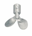 Lightnin® (A-100) 316 SS two-blade folding impeller, 2" dia (open) (YO-04543-00)