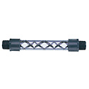 0466985.jpg - Clear PVC schedule 40 pipe mixer; 3/4" NPT(M), 12 elements