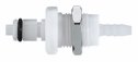 Quick-Disconnect Panel-Mount Hose Barb Insert; Straight-through, Delri (PLC42004)