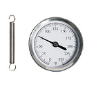 Surface Thermometer , 2.5" Face, 1-Spring Pipe Mount, 0 to 250 ° F (50324373)