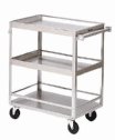 Representative photo only General purpose SS cart with guard rails 24 x 15 1 2 3 shelves 200 lb capacity