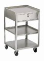 Representative photo only SS equipment cart with drawers 18 3 8 x 16 5 8 3 shelves 200 lb capacity