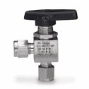 Parker two-way right angled ball valve, stainless steel, 1/4" compress