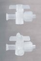 Representative photo only Adapter PP Female luer lock to three way valve Kynar body and PP insert 