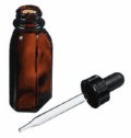 EW-34523-38 30 mL Amber Glass Dropping Bottle, Glass dropper