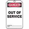 Tag, Danger Out Of Service, Back A, 5 7/8" X 3 3/8", RV-Plastic (MDT158PTP)