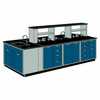 11-1/2 ft, seven cabinet island assembly with reagent shelf, sink, and (YO-41526-20)