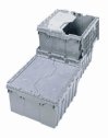 Attached-lid HDPE containers, 12 gal. (39-120 GRAY)