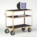 Cart, 3 Shelf, w/ Lip (3RGL-8V2-1P-T-BK)