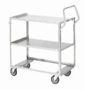 Representative photo only Ergonomic SS cart without guard rails 27 x 18 2 shelves 500 lb capacity