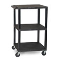 Utility Cart, with Three Tuffy Flat Shelves, Black