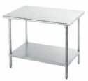Representative photo only Flat bullnose edged work table with a SS undershelf 48 L 800 lb capacity