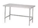 Representative photo only Raised countertop edged work table with an open base 48 L 1000 lb capacity