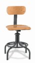 EW-47621-72 Plywood stool, 20" - 28", plated tubular steel base.